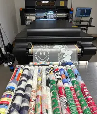 A close up image of a DTF Digital Printed image on a t shirt