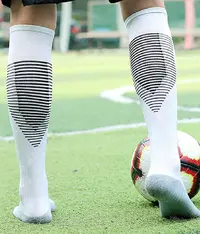 A football player sporting a pair of great looking football socks