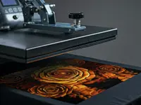 A beautiful DTF digital print being printed by a DTF printing machine