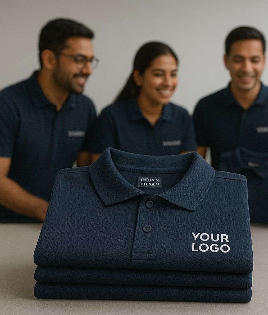 Custom logo corporate t-shirts manufactured in bulk