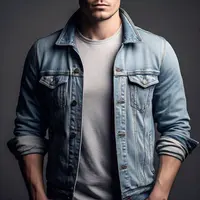 A man wearing a denim jacket