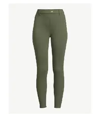 A pair of women's jeggings in olive green colour